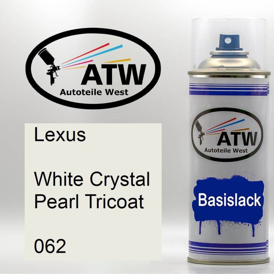 Lexus, White Crystal Pearl Tricoat, 062: 400ml Sprühdose, von ATW Autoteile West.